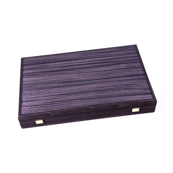 Set joc table backgammon - stejar negru cu linii argento - 48x60 cm [3]