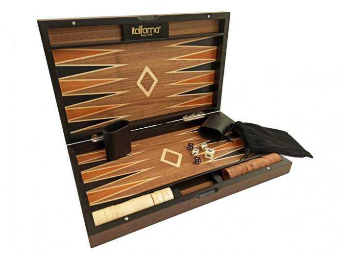 Joc table backgammon din lemn intarsiat 38x48 cm