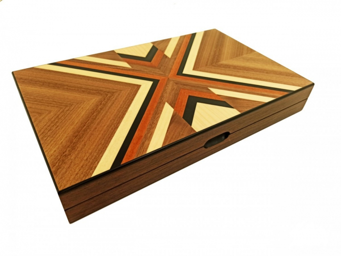 Joc table/backgammon din lemn intarsiat 38x48 cm [3]