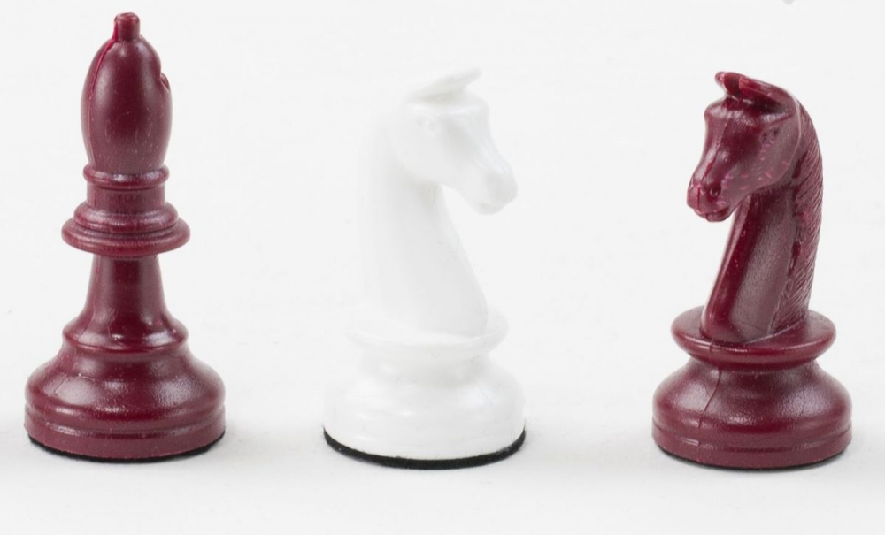 Piese de sah din plastic no. 5, light Alb/Bordeaux [2]