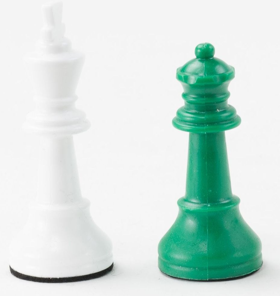 Piese de sah din plastic no. 5, light Alb/Verde [2]