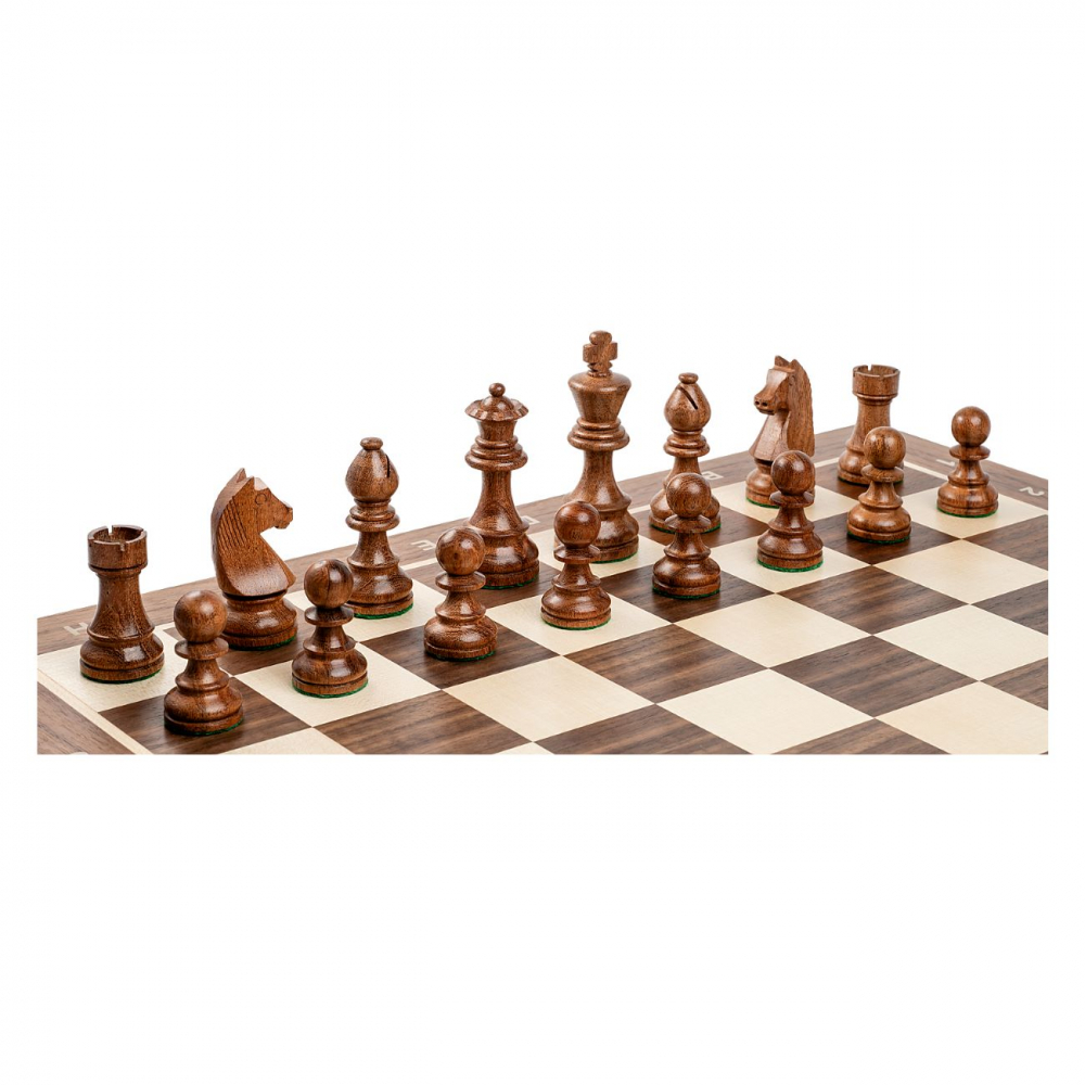 Piese sah Staunton 6 German Clasic  Acacia cu tabla de sah nuc [3]