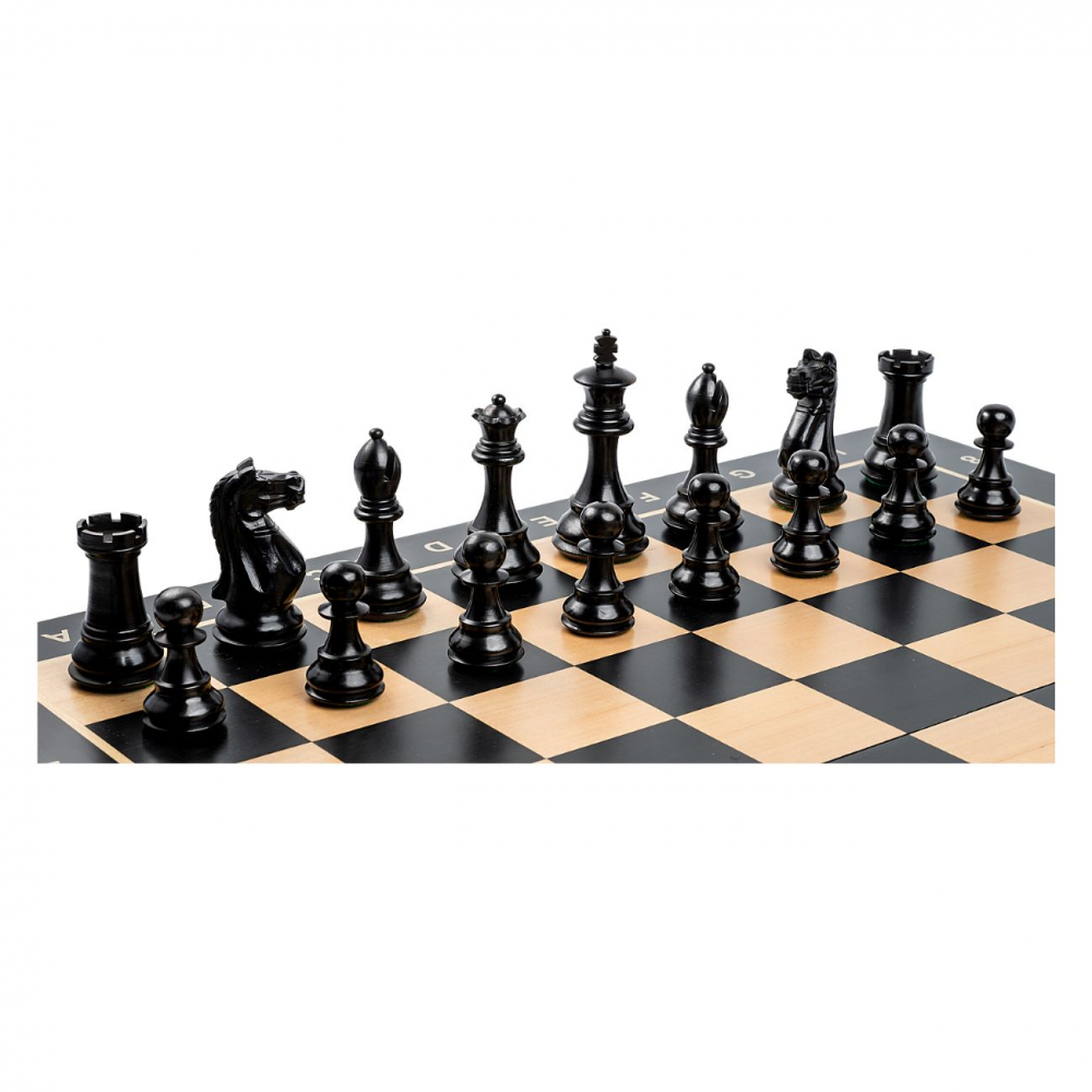 Piese sah Staunton 6 Oxford ebonized cu tabla de sah negru/artar [3]