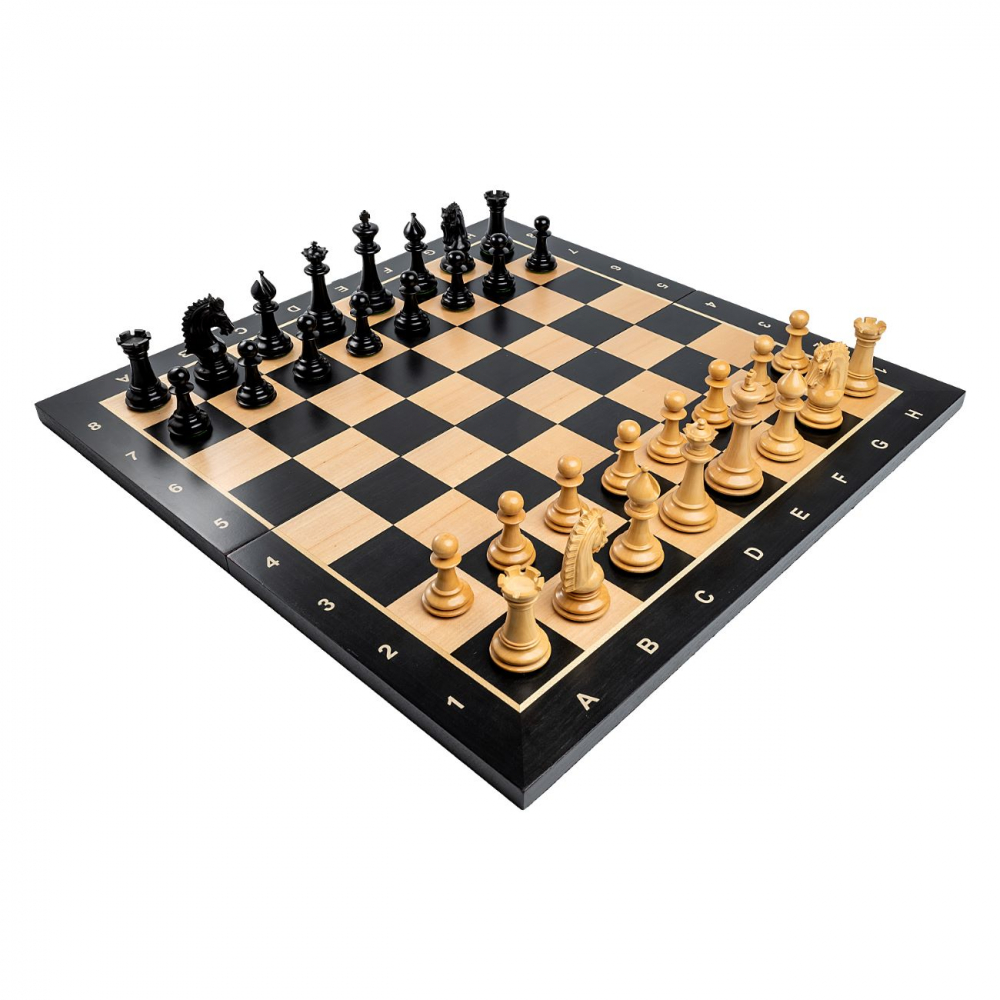 Piese sah Staunton 6 Orient cu tabla de sah negru/artar [2]