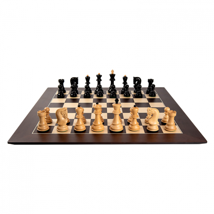 Piese sah Staunton 7 Zagreb Black cu tabla de sah Barcelona Deluxe [2]