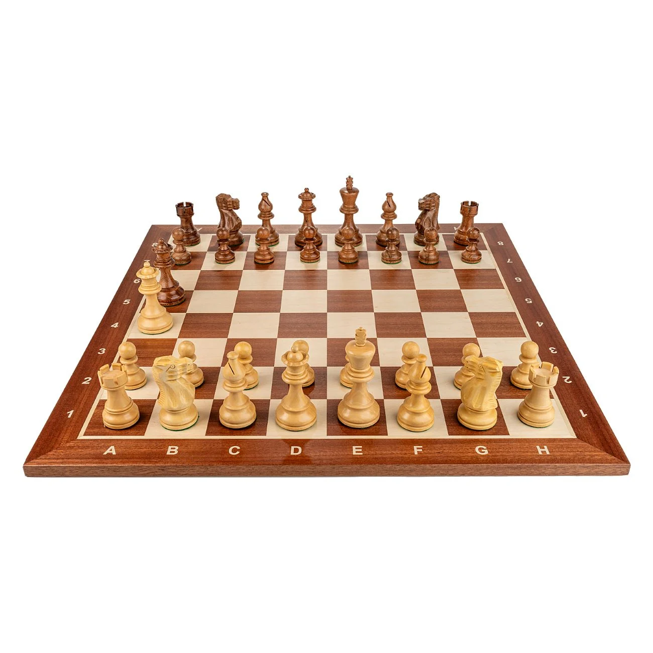 Piese Staunton 6 American Classic cu Tabla de sah - lemn mahon 55 x 55 mm + cutie la alegere (opțional) [2]