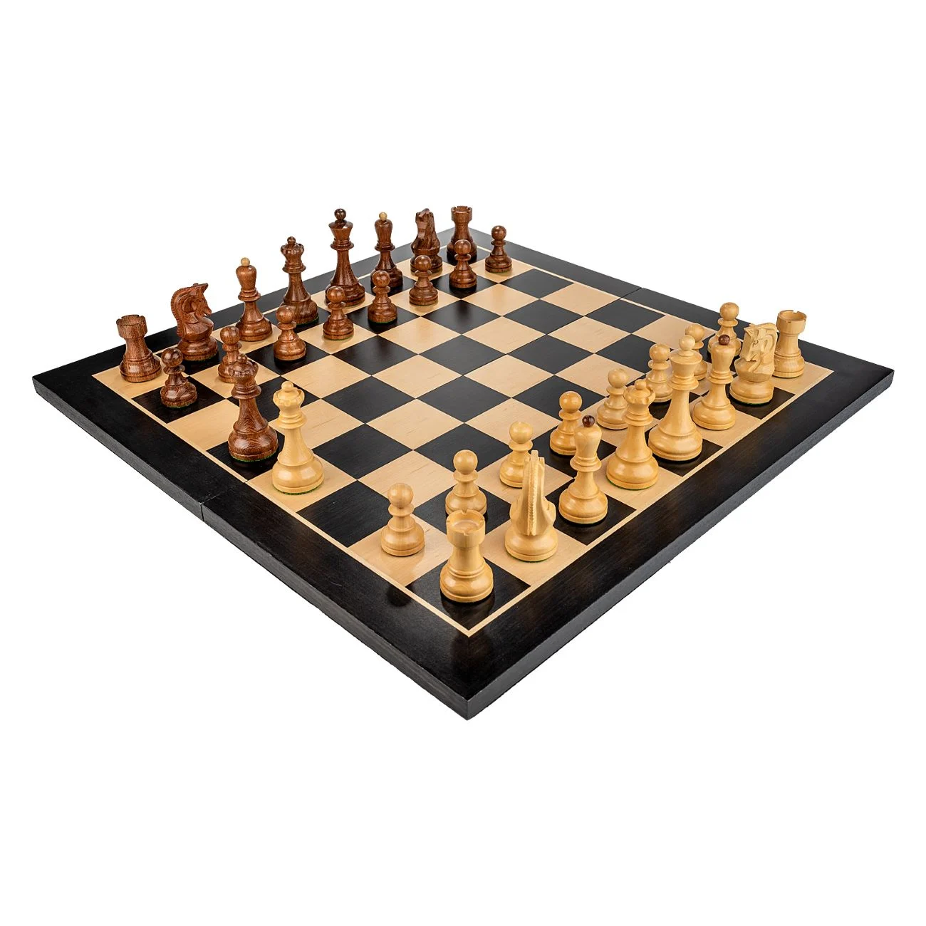 Piese Staunton 6 Dubrovnik cu Tabla de lemn pliabila - inlaid negru/artar, + cutie la alegere (opțional) [2]