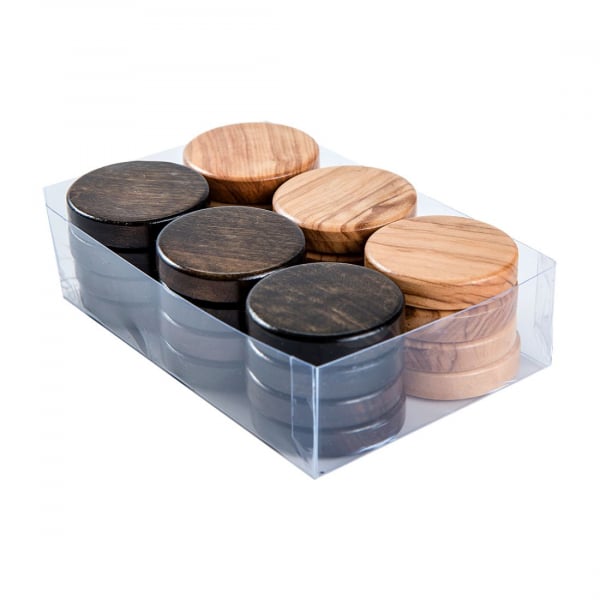 Puluri joc table din lemn de maslin - maro - d.37mm [1]
