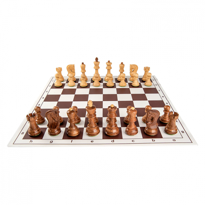 Set sah cu piese de lemn Staunton 5 Zagreb si tabla PVC 47mm [4]