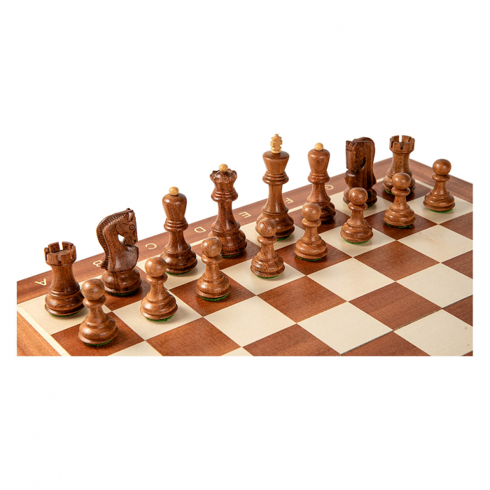 Set sah cu piese din lemn Staunton 5 Zagreb si tabla pliabila no. 5 mahon [3]