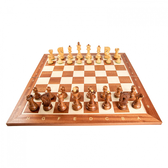 Set sah cu piese din lemn Staunton 5 Zagreb si tabla pliabila no. 5 mahon [4]