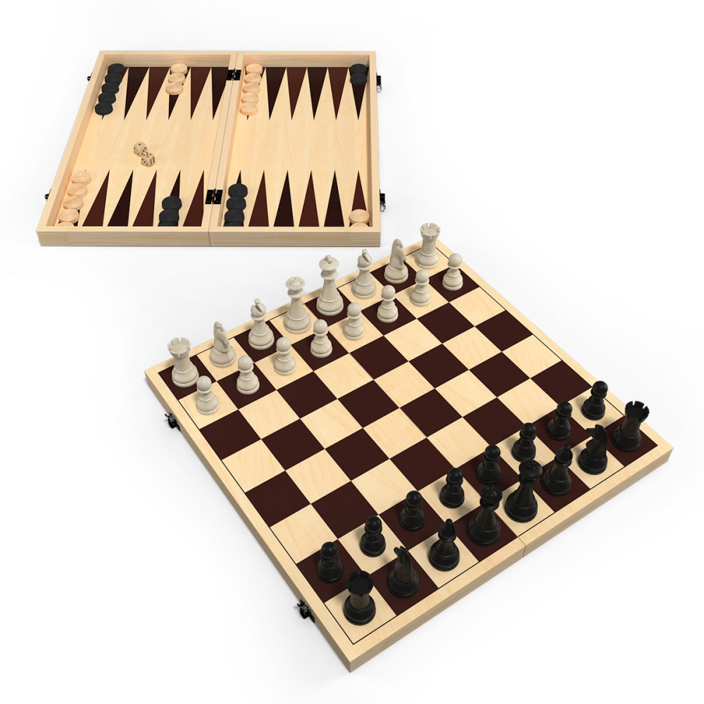 Set 2 în 1 Sah Profi WPC si Table – Cutie din lemn, Rege 8,75 cm [3]