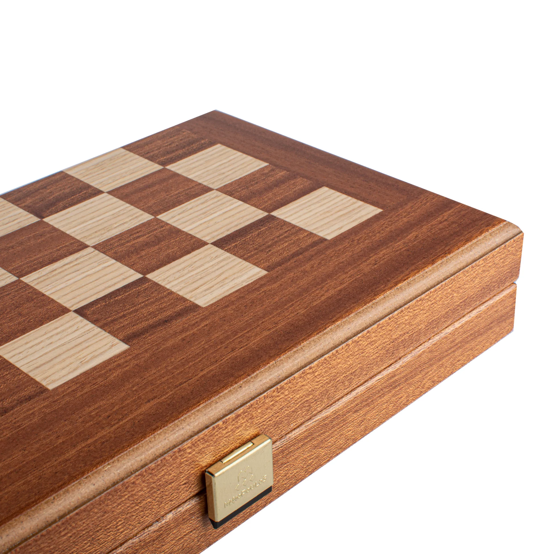 Set de șah, table și dame 3 în 1 din lemn de mahon realizat manual 30 x 17 [6]