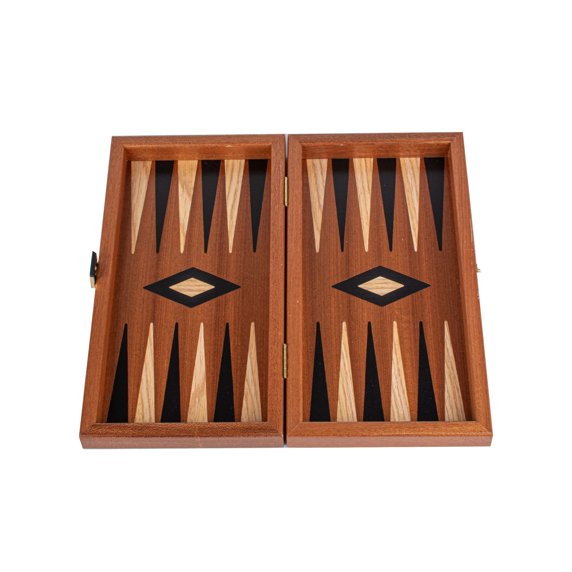 Set de șah, table și dame 3 în 1 din lemn de mahon realizat manual 30 x 17 [7]