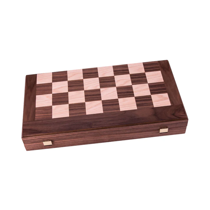 Set de șah, table și dame 3 în 1 din lemn de nuc realizat manual [7]