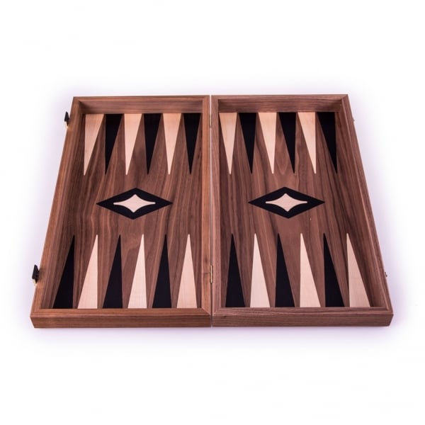 Set joc table/backgammon cu tabla de sah la exterior– lemn de nuc si stejar inlaid – 47,5 x 50 cm [3]