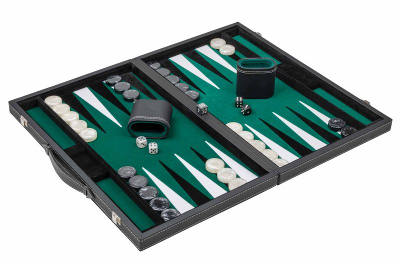 Set joc table/Backgammon in stil Casino Mediu - 45x57 cm - Verde, New edition [2]