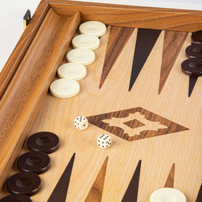 Set joc table/backgammon lemn cu aspect de stejar – 38x23 cm [3]
