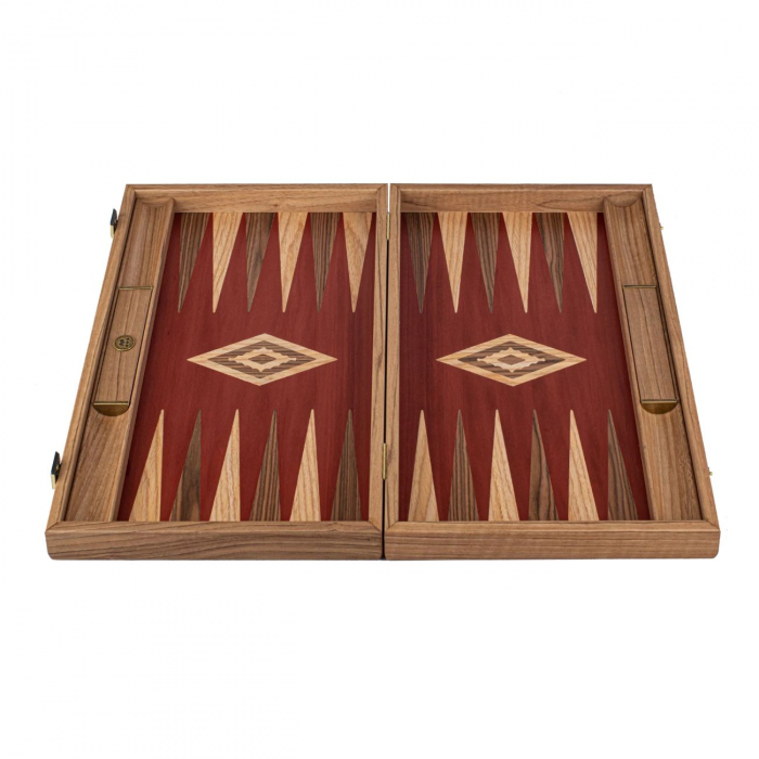 Set joc table / backgammon Stejar Rosu cu insertii nuc [3]