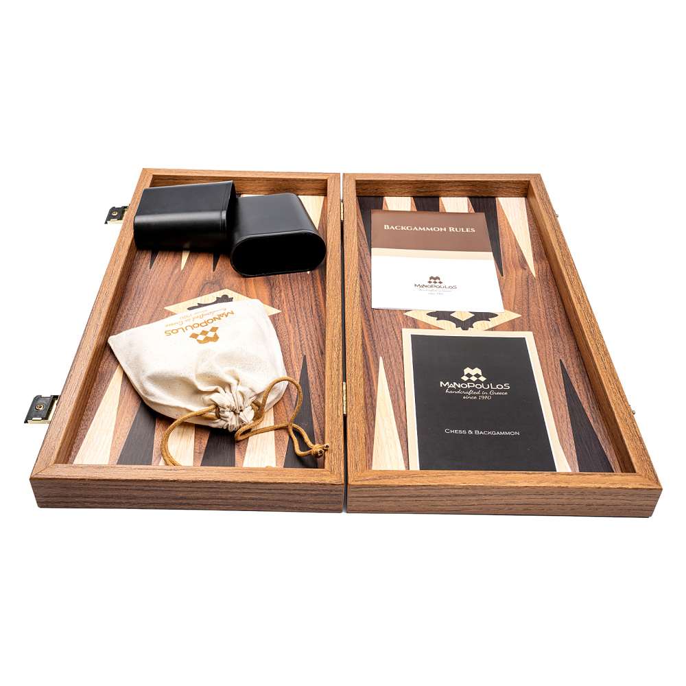 Set joc table/backgammon Walnut with Black &Oak points  38 x 38 cm [3]