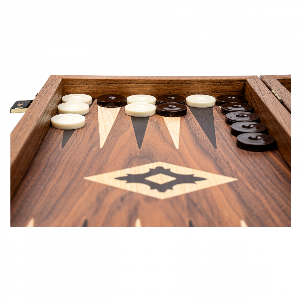 Set joc table/backgammon Walnut with Black &Oak points  38 x 38 cm [2]