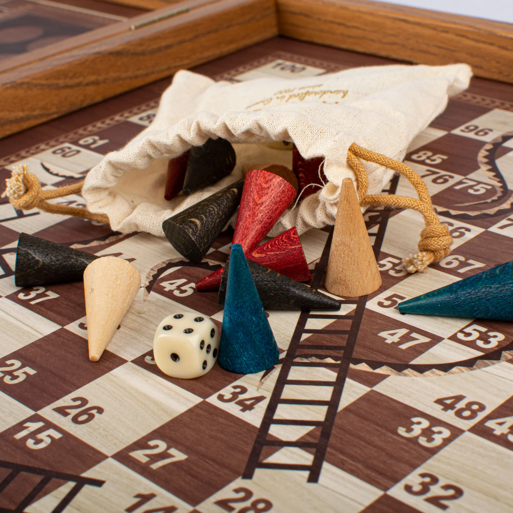 Set  Manopoulos (4 în 1) Șah, Table, Ludo & Snakes 34 x 34 cm - 4 CULORI [6]