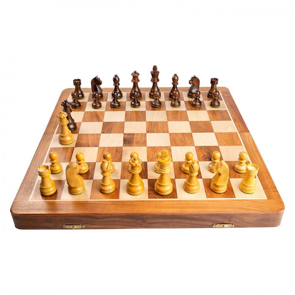 Set piese si cutie cu tabla de sah - Tournament cu regine suplimentare