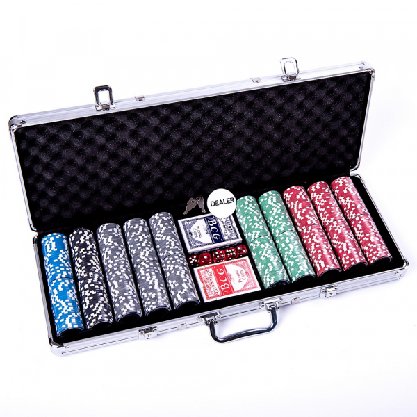 Set poker cu 500 chips-uri ABS 11,5g model ULTIMATE si servieta din aluminiu [3]