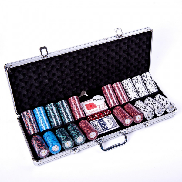 Set poker cu 500 chips-uri clay 14g model MONTECARLO si servieta din aluminiu [3]