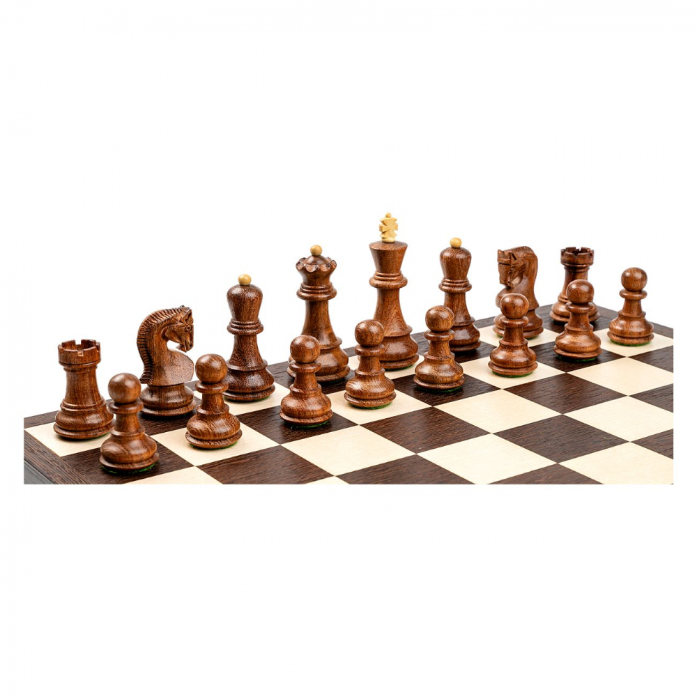 Set sah cu piese Staunton 5 Zagreb si  Cutie cu tabla sah din lemn - wenge [3]