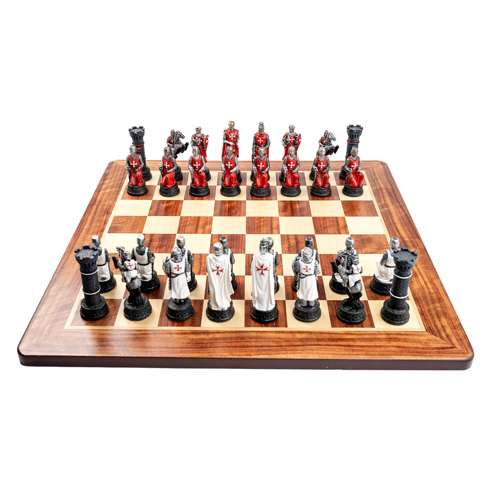 Set sah cu piese tematice Templierii cu tabla Padauk [5]