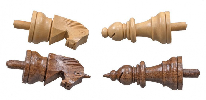 Set sah din lemn pentru nevazatori, 33x33 cm [3]