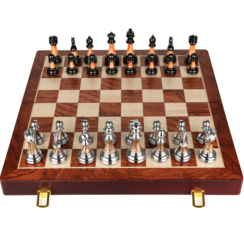 Set sah Staunton Golden Knight, 45 cm, kh 90 mm - Imperfect [4]