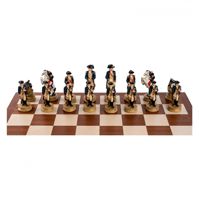 Set sah tematic din ceramica - Razboiul American de Independenta - in cutie mahon [3]