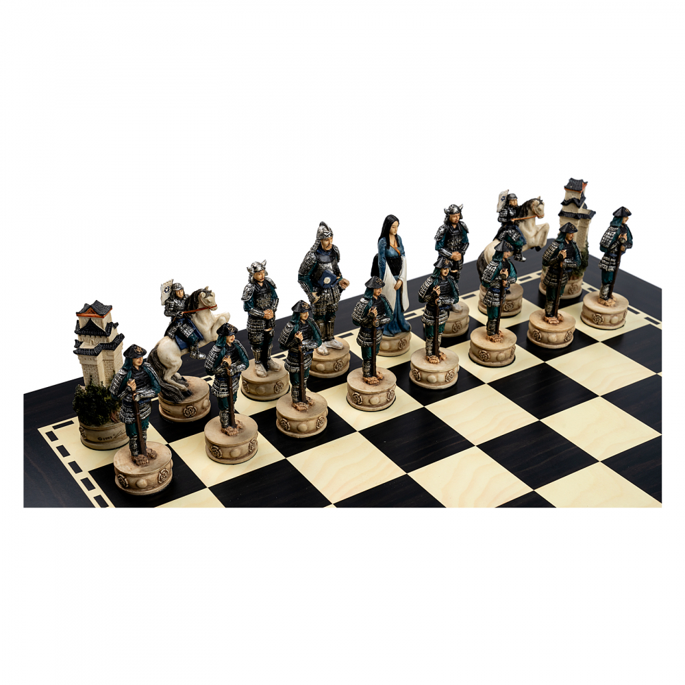 Set sah tematic Samurai cu tabla cu efect de abanos [4]