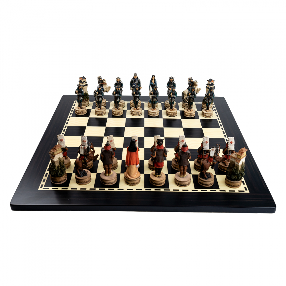 Set sah tematic Samurai cu tabla cu efect de abanos [6]