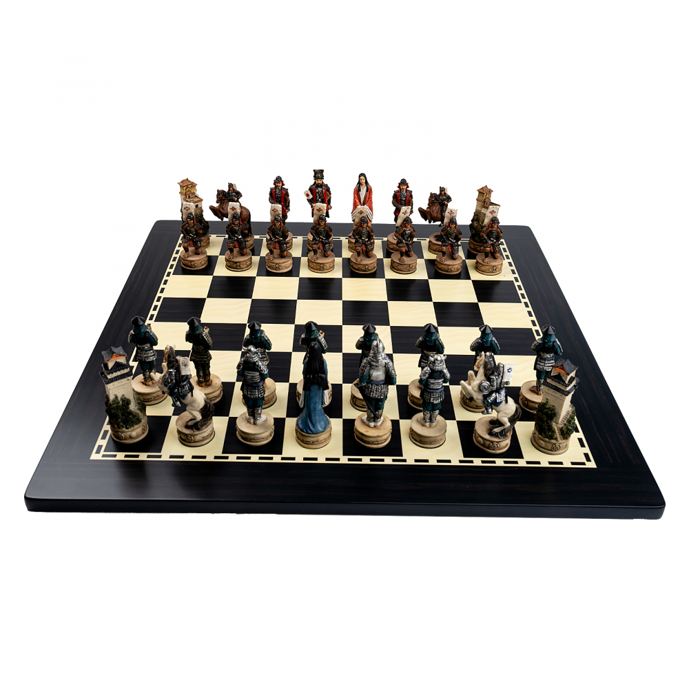 Set sah tematic Samurai cu tabla cu efect de abanos [3]