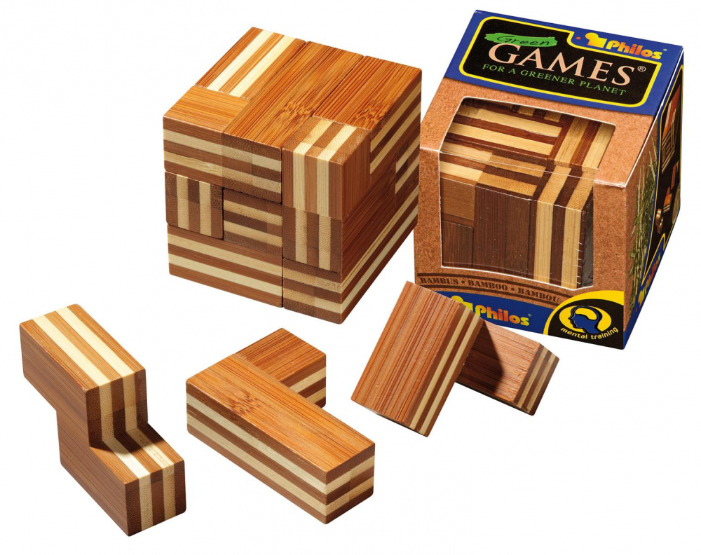 Puzzle 3D Soma Cube, Bambus [2]