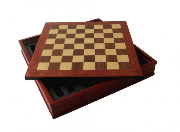 Tabla de sah cu cutie din lemn de nuc, 28 x 28 cm, patrat 26mm [1]