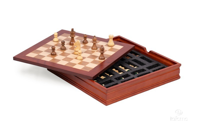 Set Sah nuc cu piese Staunton acacia, tabla  28 x 28 cm, Kh 5 cm [2]