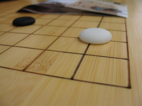 Tabla Joc Go profesionala (13x13 pe spate), lemn bambus 2 cm, cu linii gravate [3]