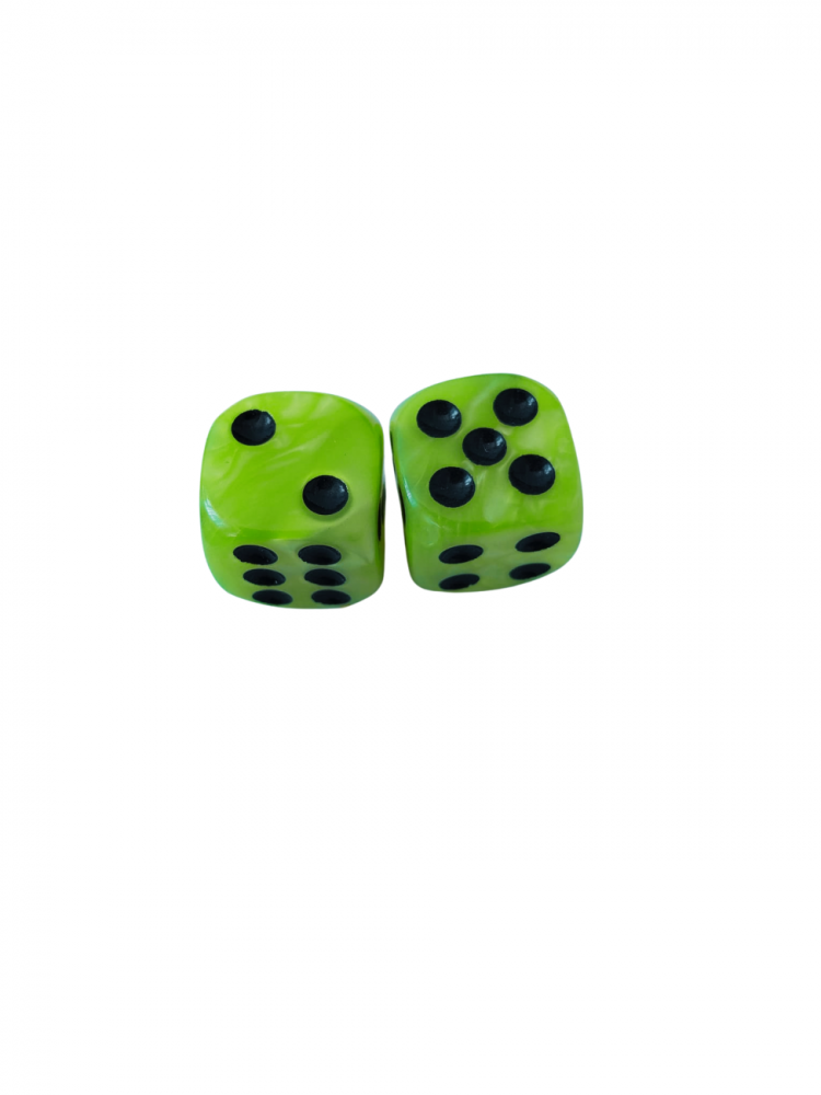 Zaruri perlate verde galbui cu puncte negre 16 mm - set 2 bucati