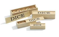 Accesorii Table/backgammon - Zaruri din lemn - 20mm, 5 piese in cutie