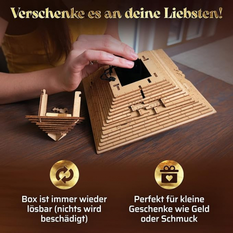 ESC WELT Quest Pyramid 3D Puzzle Game - 3-in-1 Puzzle cu compartiment SECRET - Puzzle din lemn - [3]