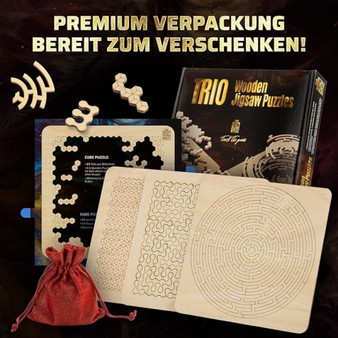 ESC WELT - 3 in 1 Puzzle din lemn pentru adulți și copii - Joc în aer liber și de călătorie  [1]