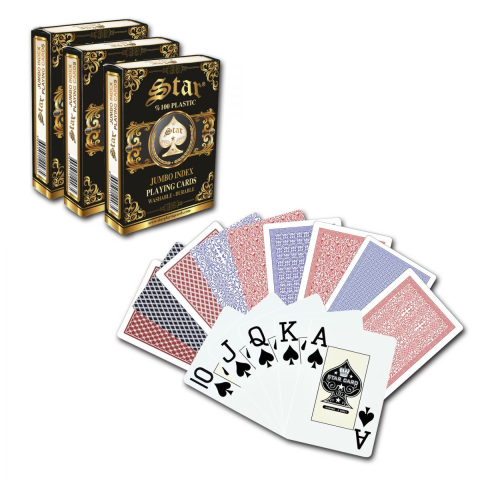 Poker - Carti de joc 100 % plastic Star Poker Jumbo Index Casino
