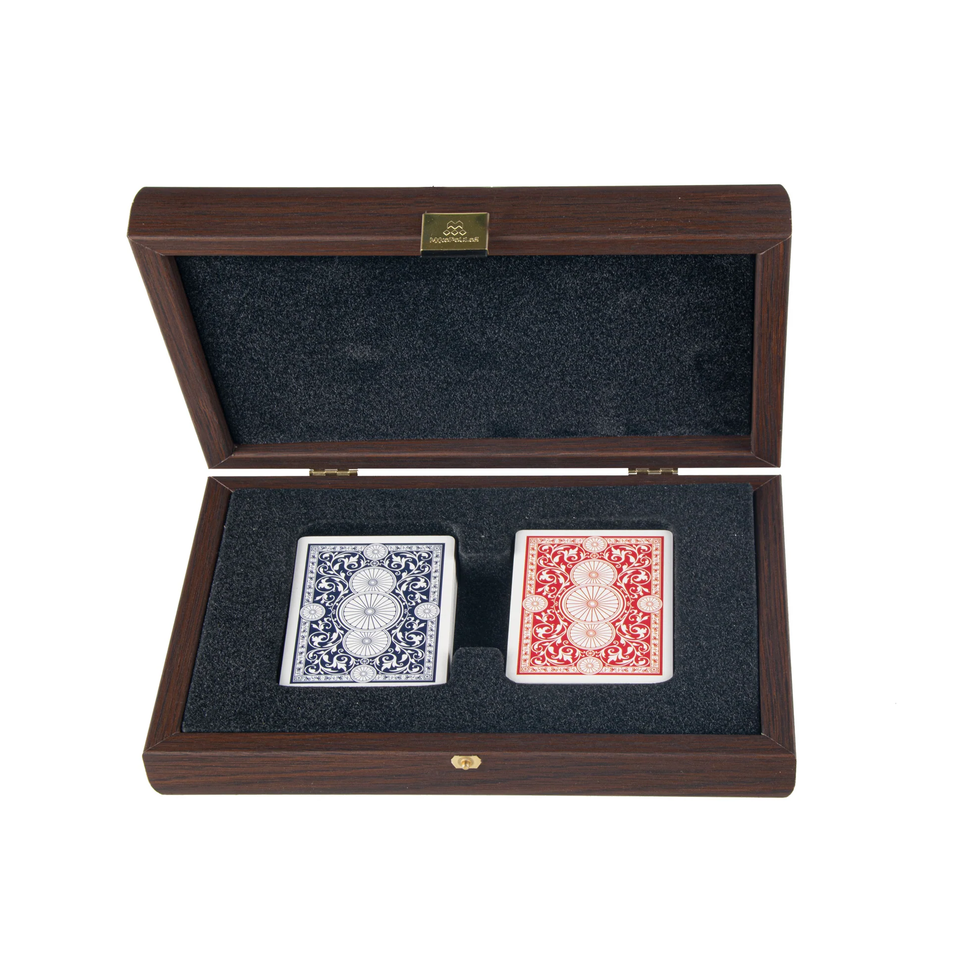 Joc De Table/backgammon - Cărți de joc Manopoulos Plastic în cutie din lemn maro închis