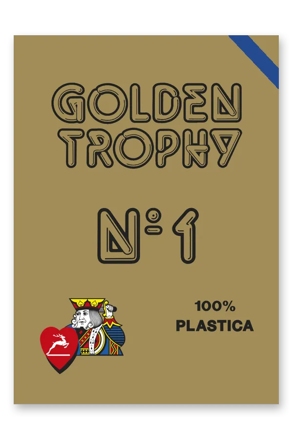 Carti de joc POKER Golden Trophy - 100% Plastic - Albastru / Rosu [0]