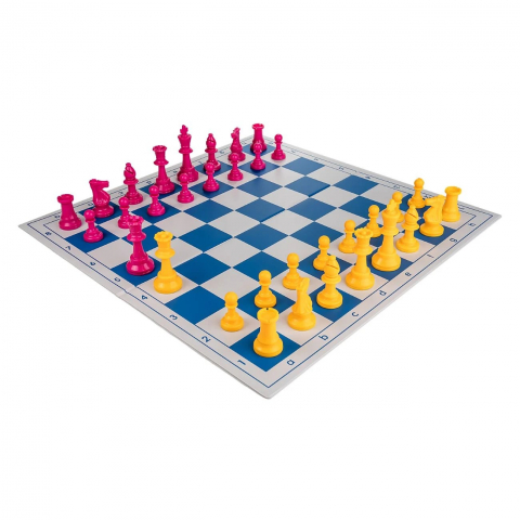 Combo set Blue: Tabla PVC alb/albastru + Piese roz /galben [1]