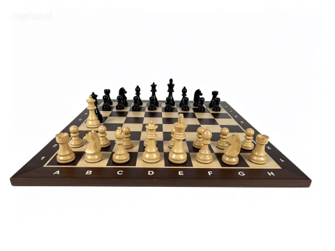 Combo Set cu Piese sah lemn Staunton 6 Clasic Black si tabla din lemn [2]